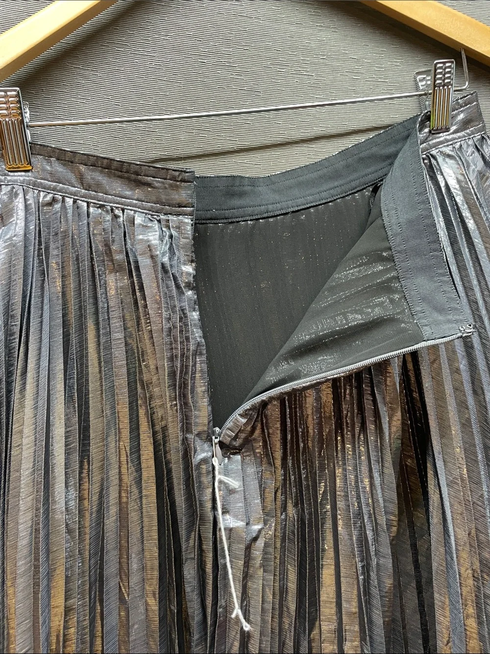 J. Crew Metallic Pleated Maxi Skirt in Silver